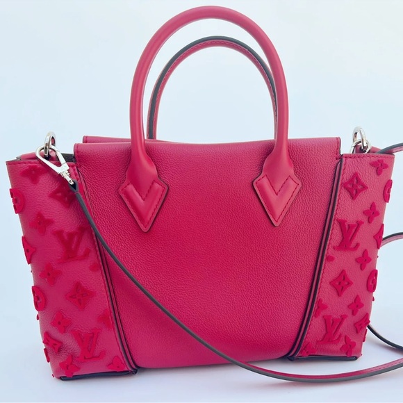 Louis Vuitton W Tote PM Satchel Crossbody Monogram Tuffetage Franboise Red - Picture 5 of 10
